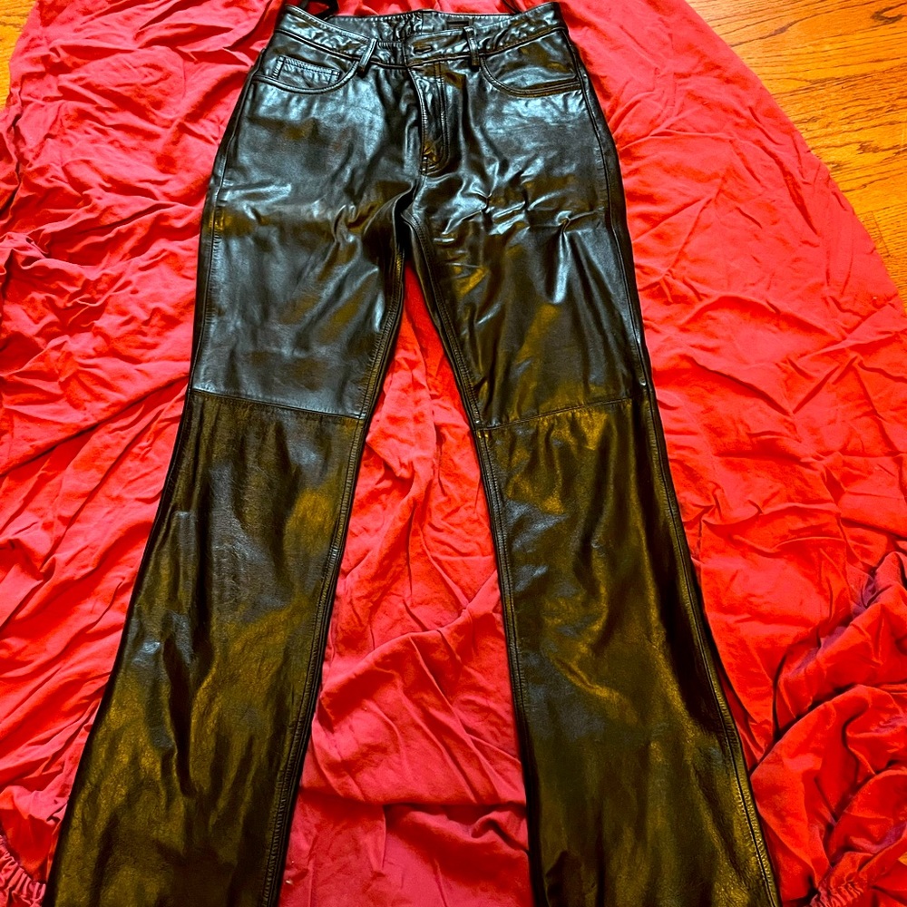 Black leather pants